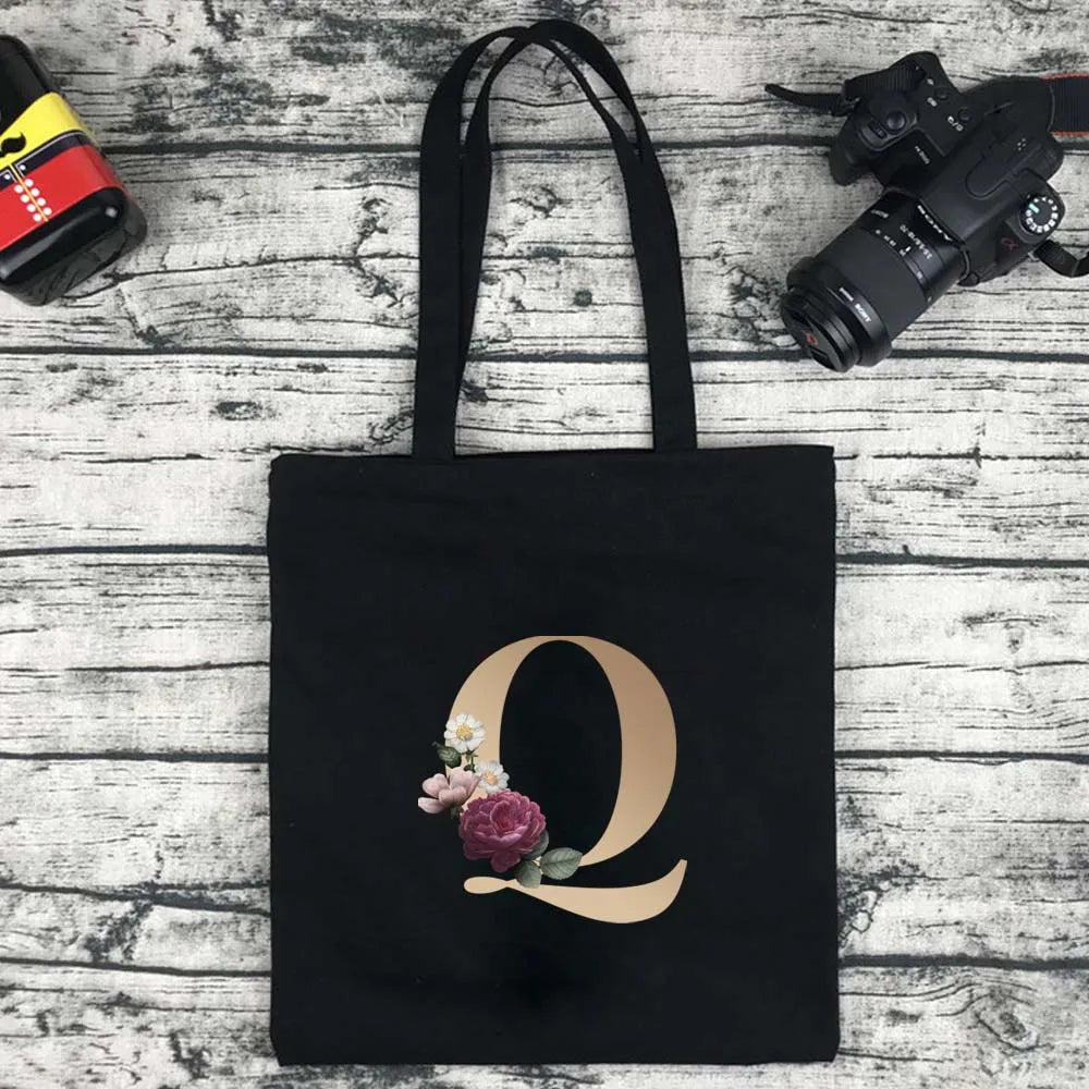 Foldable Letter Tote Shoulder Bag