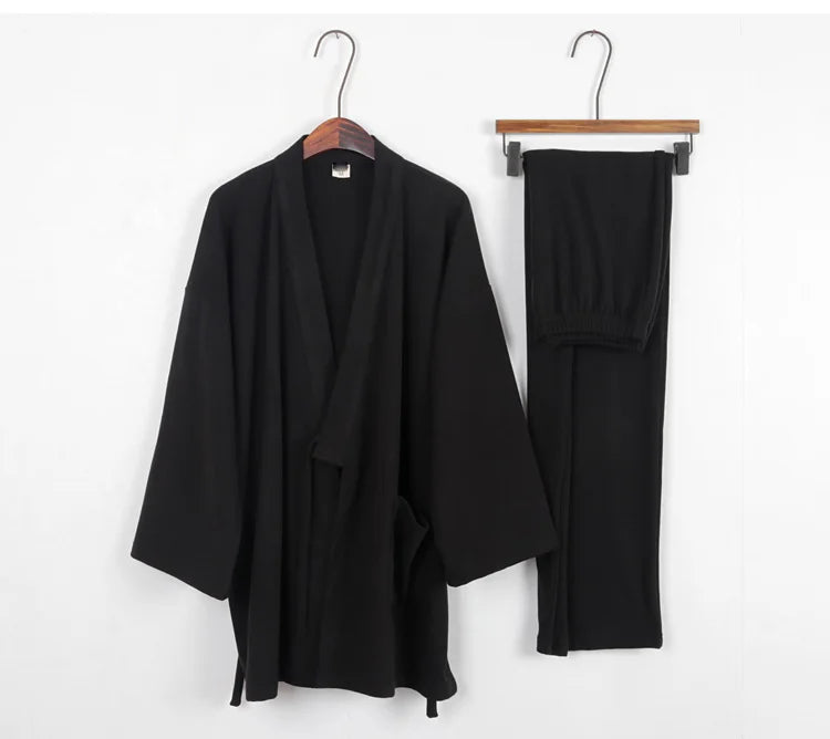 Men's Japanese Kimono Cotton Pajama Set