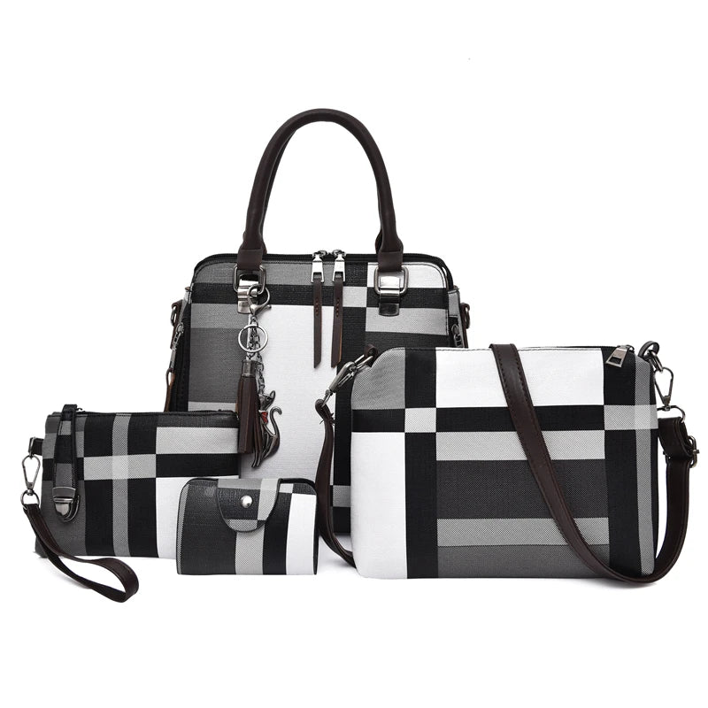 Retro PU Leather Tote Set