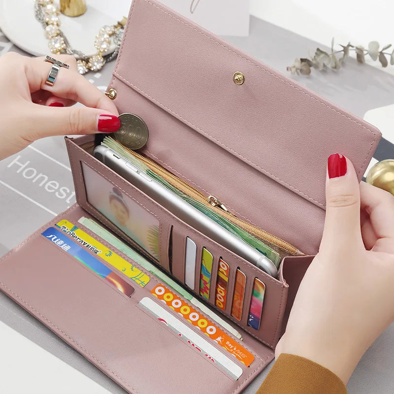 Leather Tri-Fold Women Wallet