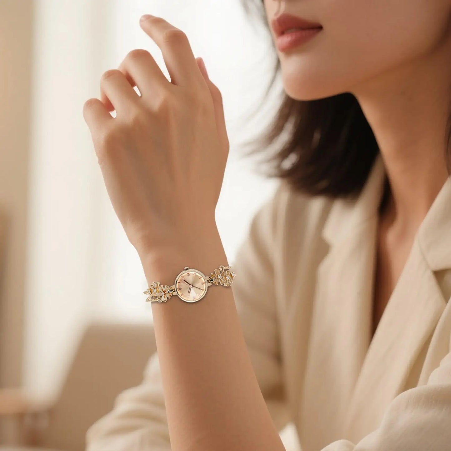 Women's Luxury Bracelet Quartz Watch Steel