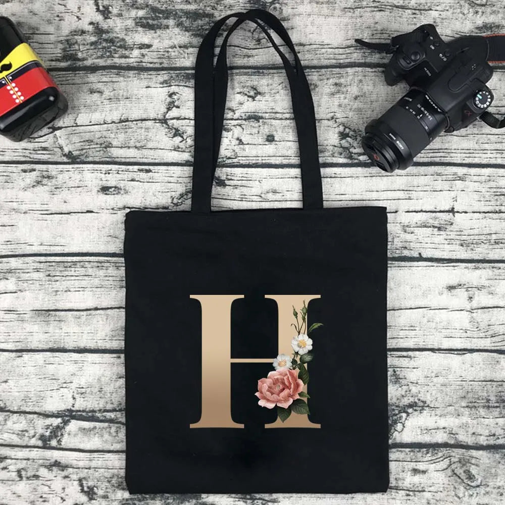 Foldable Letter Tote Shoulder Bag