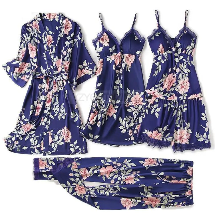 Lace Satin Women Pajama Set