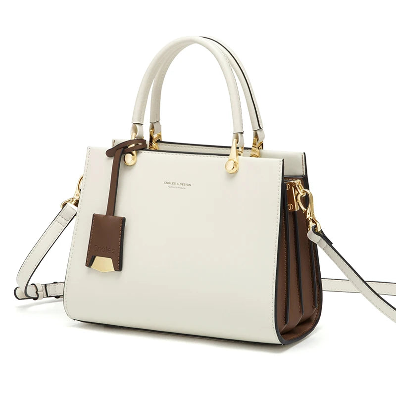 Women's Luxury Leather Top-Handle Tote Bag