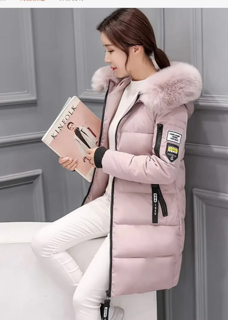 Mid-Length Fur Collar Parka