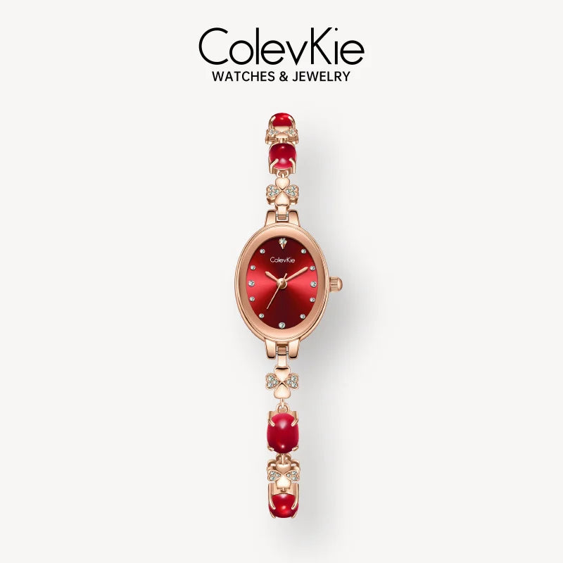Women's Green Oval Diamond Quartz Watch
