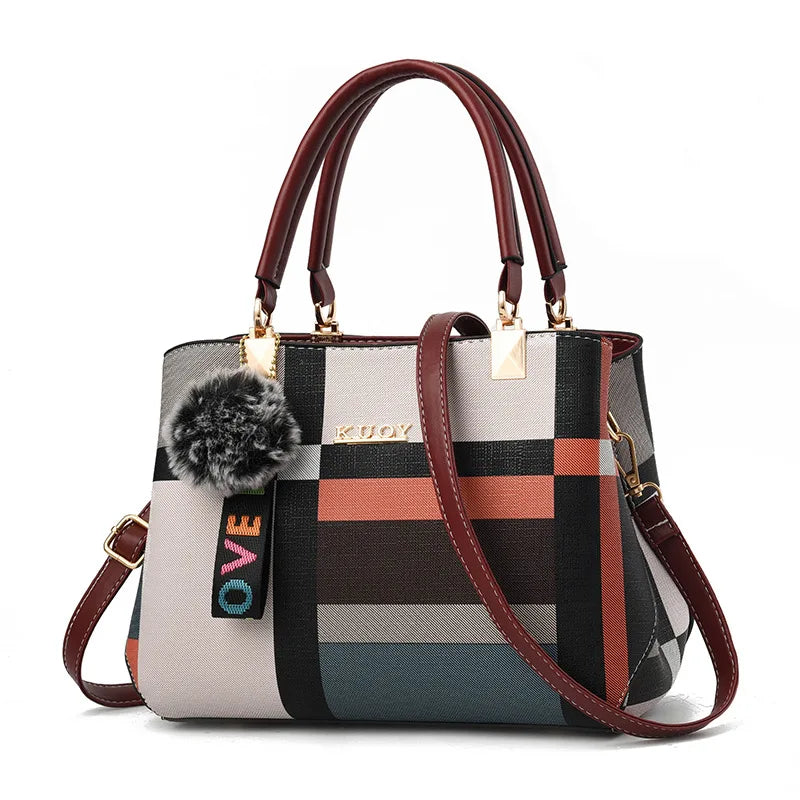 Plaid PU Leather Crossbody Bag