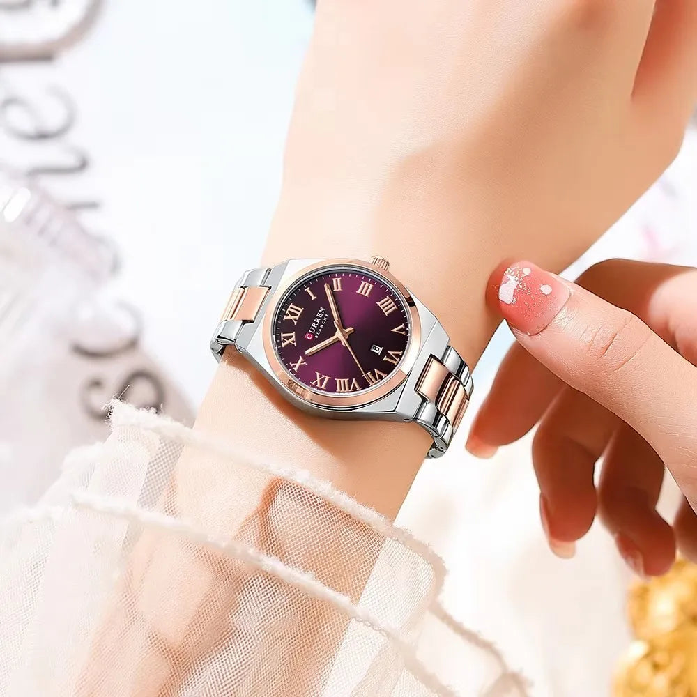 CURREN Women's Waterproof Steel Quartz Watch