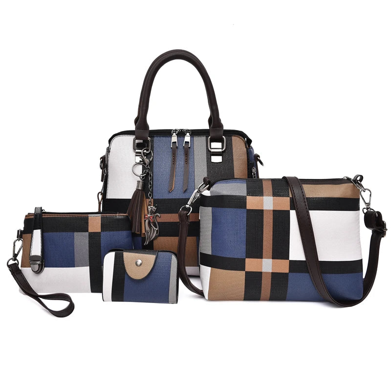 Retro PU Leather Tote Set