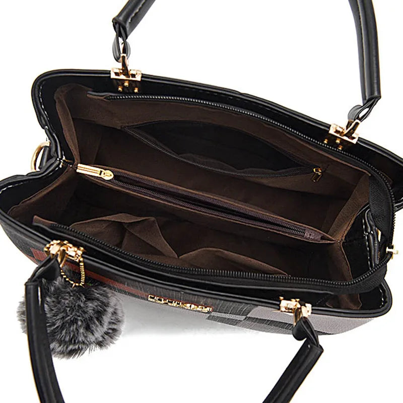 Plaid PU Leather Crossbody Bag