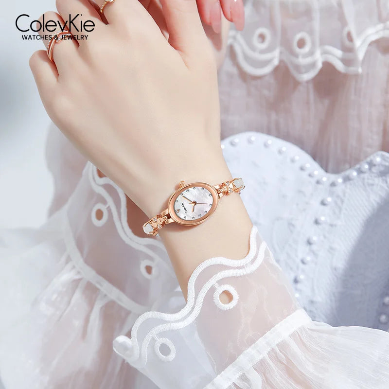Women's Green Oval Diamond Quartz Watch