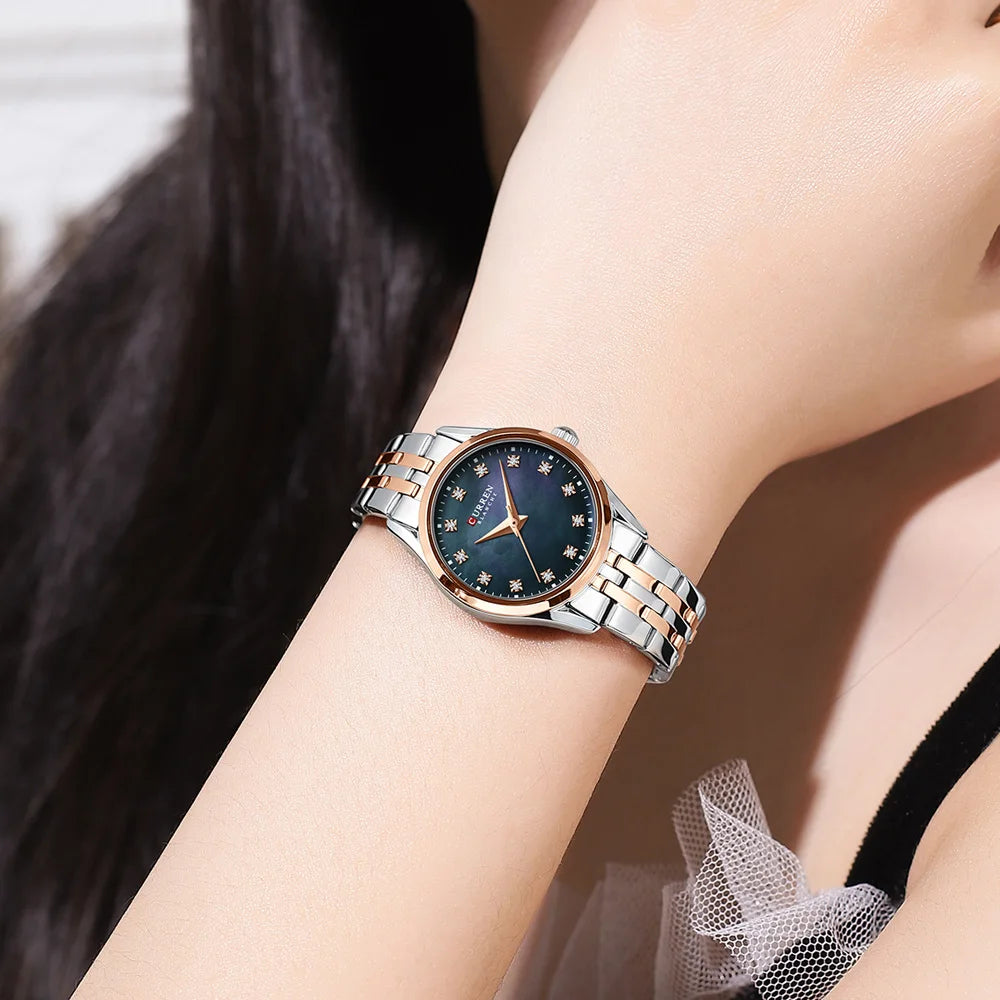 CURREN Women's Diamond Luminous Steel Watch