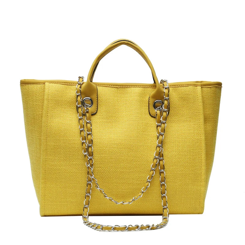 Canvas Chain Shoulder Tote