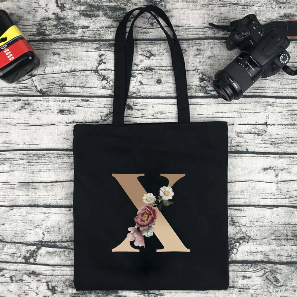 Foldable Letter Tote Shoulder Bag