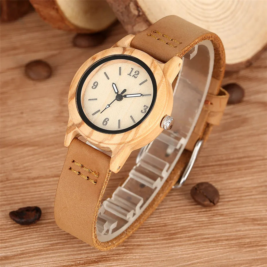 Wooden Quartz Women Watch