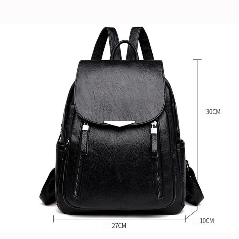 PU Leather School Backpack