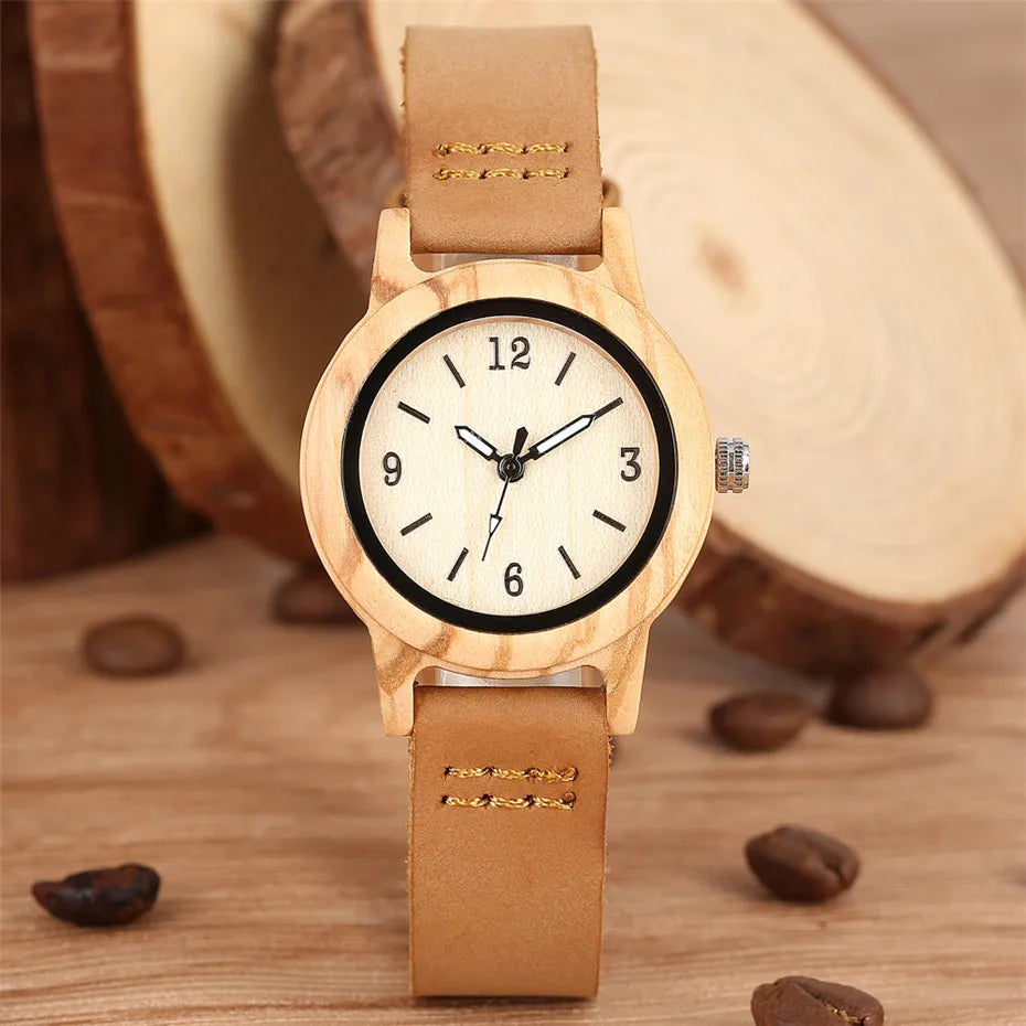 Wooden Quartz Women Watch