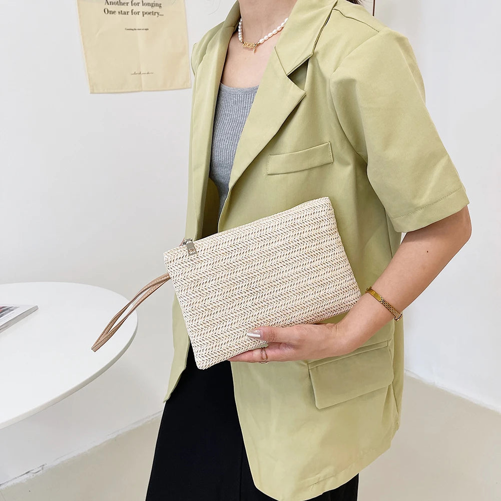 Bohemian Woven Clutch Wristlet Bag