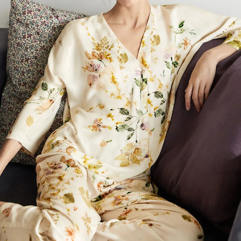 Women's Floral Viscose Lounge Set