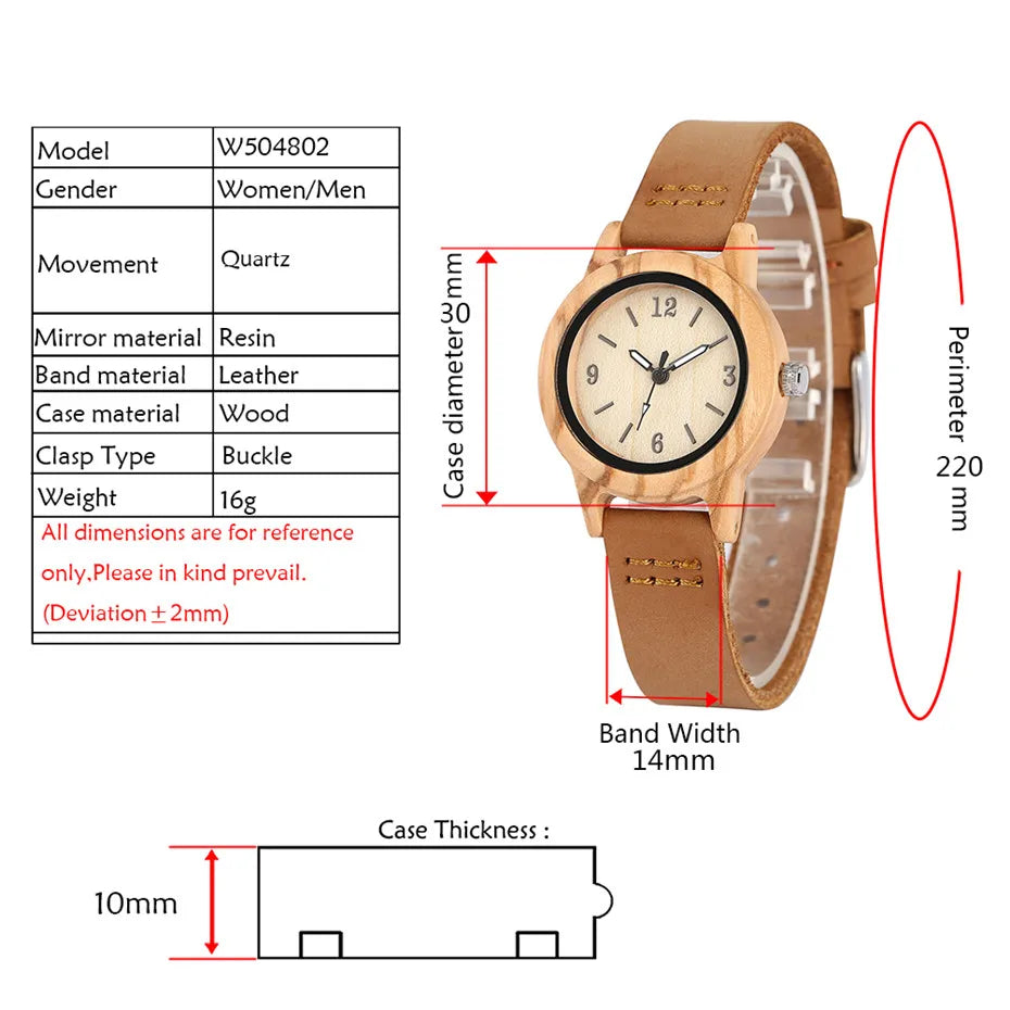 Wooden Quartz Women Watch