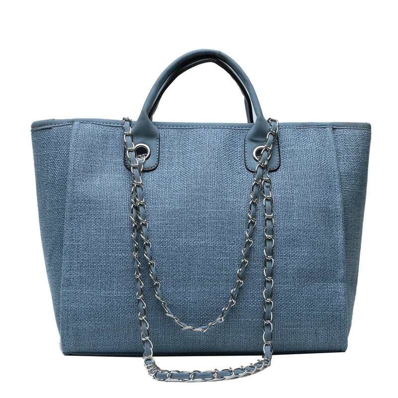 Canvas Chain Shoulder Tote