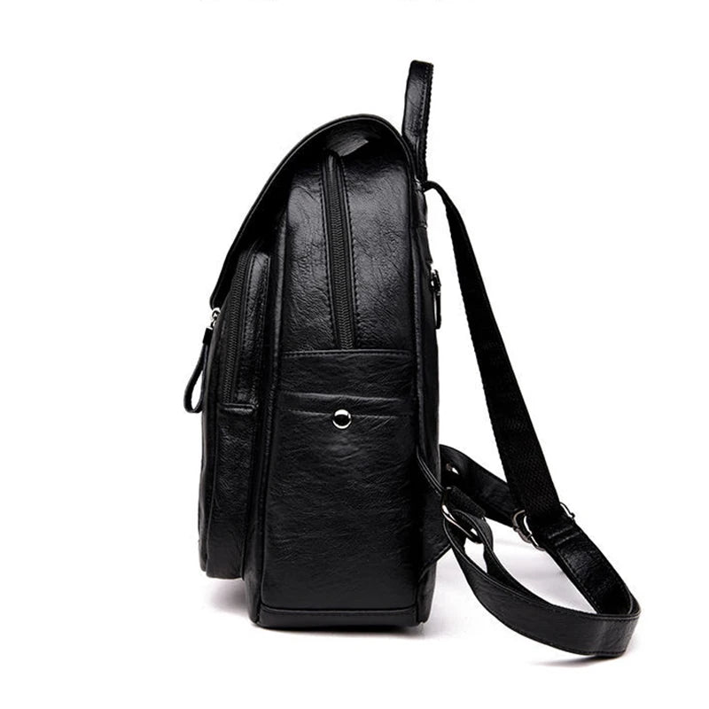 PU Leather School Backpack