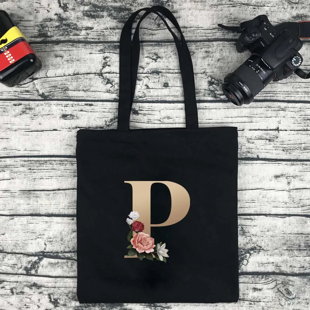 Foldable Letter Tote Shoulder Bag