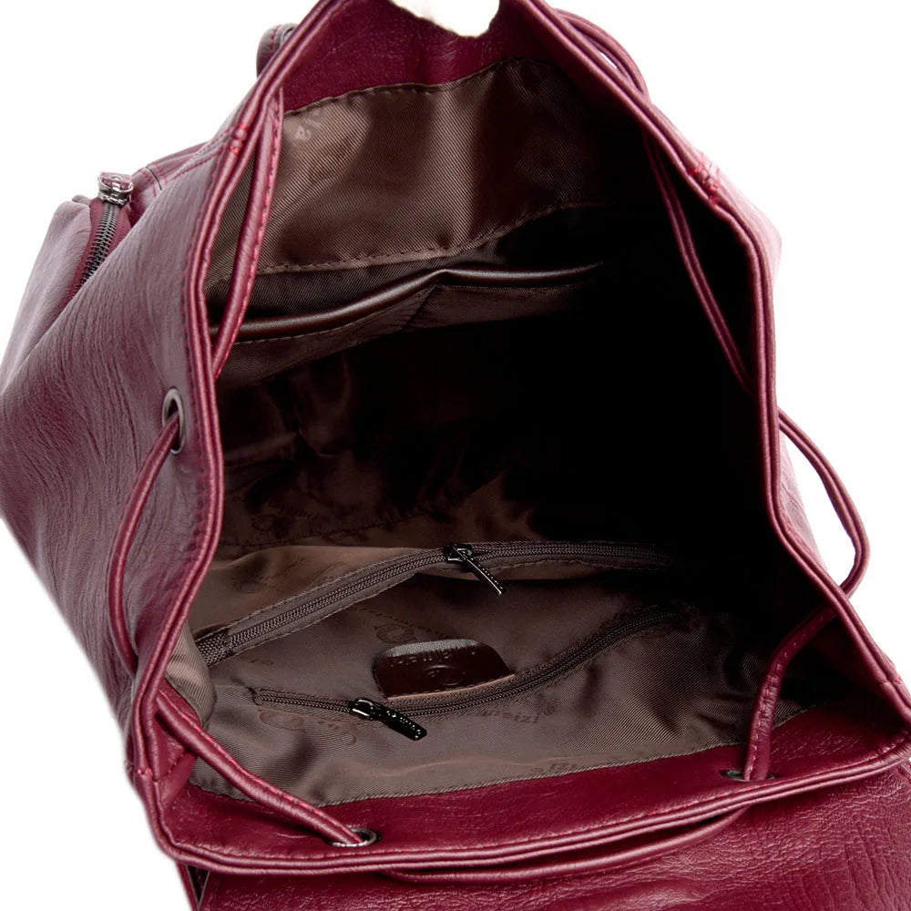 Large Leather Women Backpack