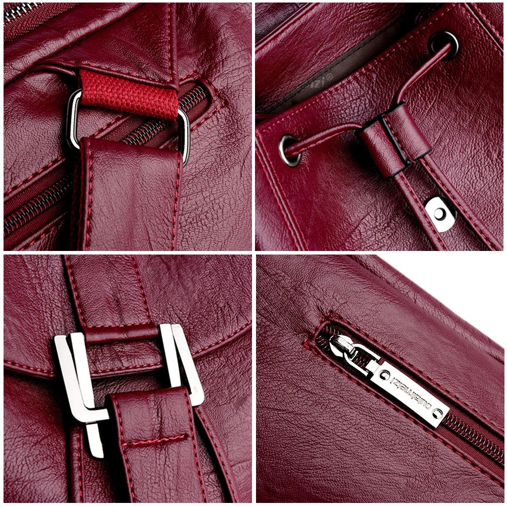 Large Leather Women Backpack