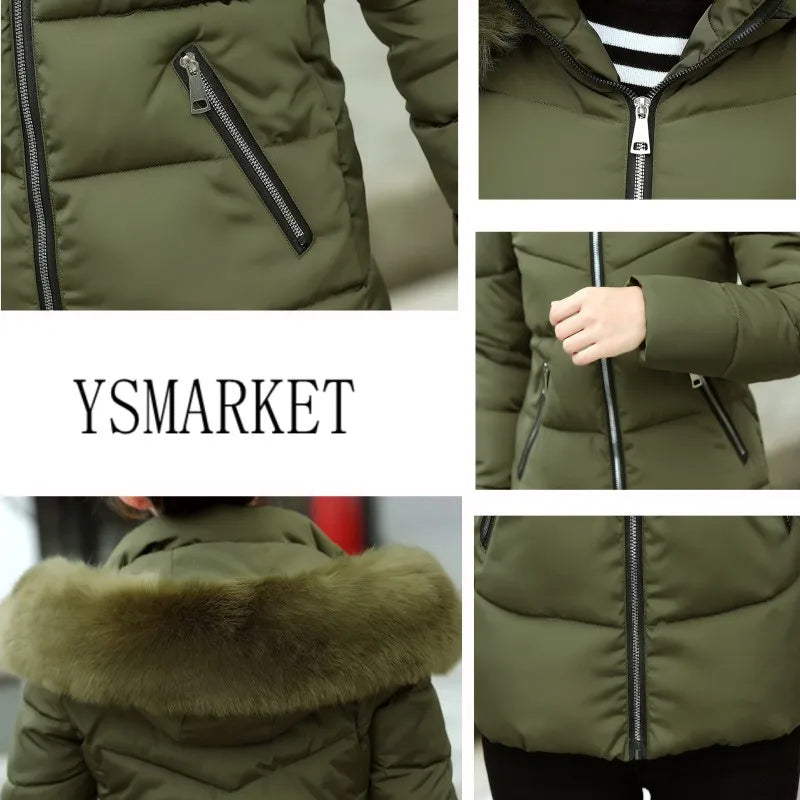 Elegant Faux Fur Women Parka