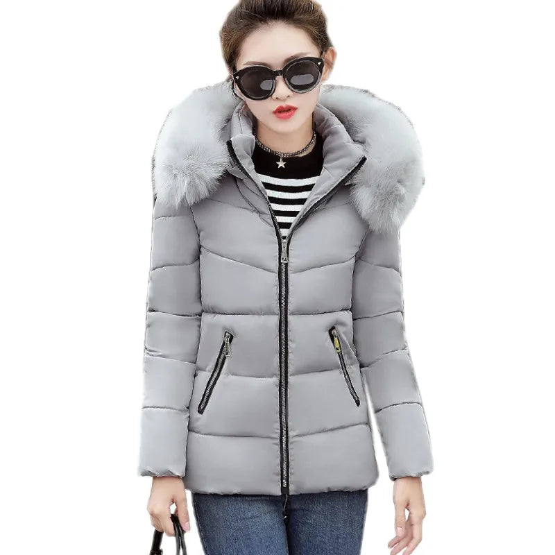 Elegant Faux Fur Women Parka