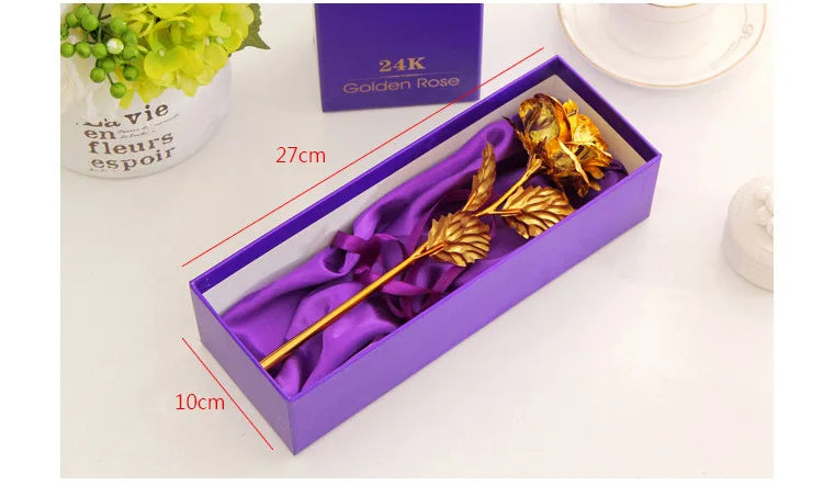Golden Rose Flower Valentine Wedding Decor
