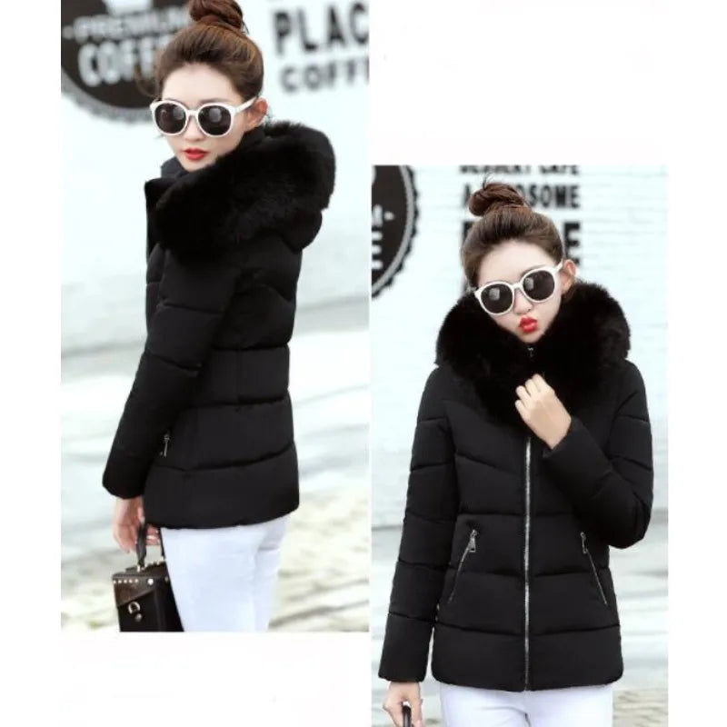 Elegant Faux Fur Women Parka