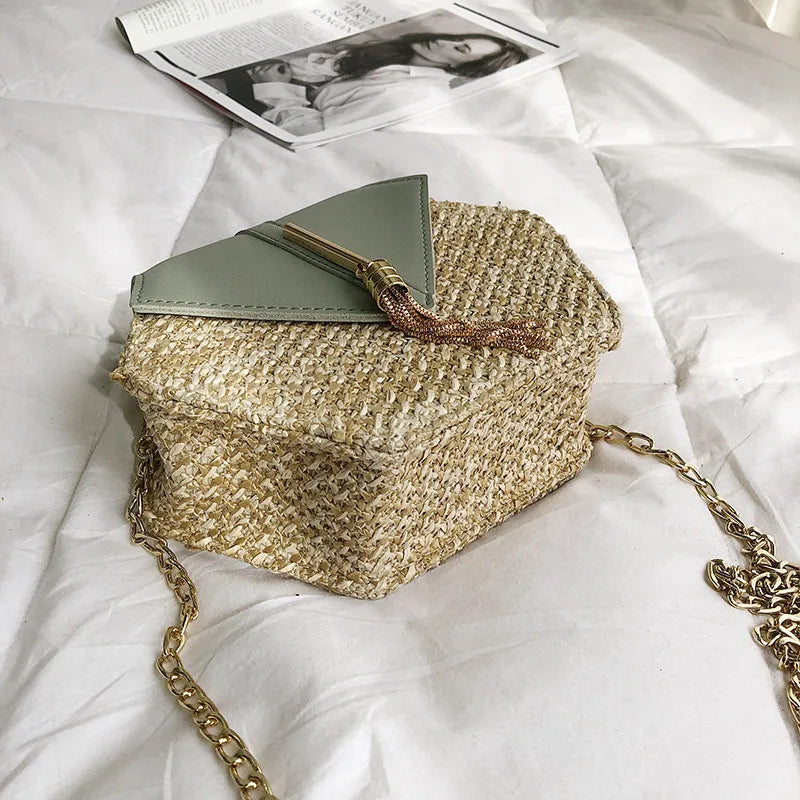 Rattan Woven Bohemian Shoulder Bag