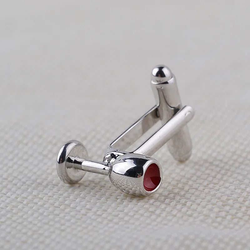 Wine Bottle Enamel Cufflinks Men Gift