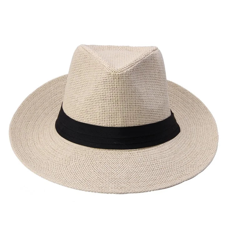 Unisex Wide Brim Straw Panama Hat
