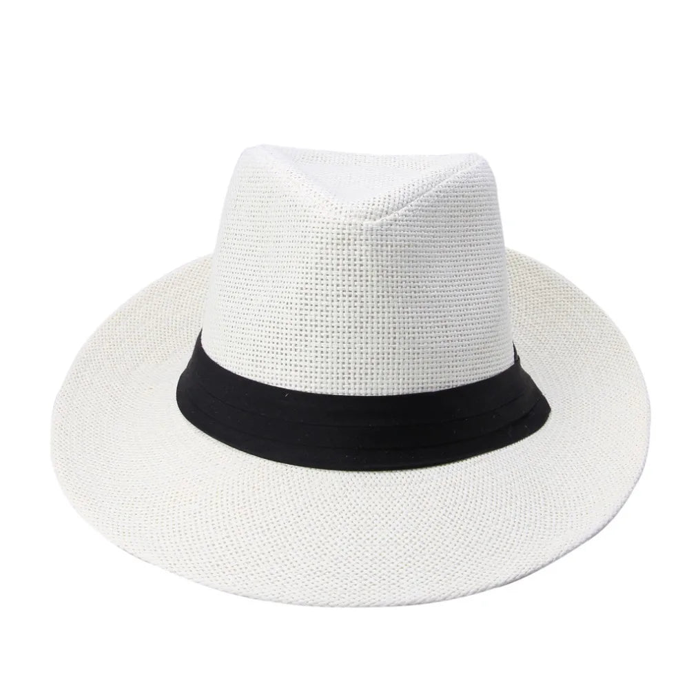 Unisex Wide Brim Straw Panama Hat