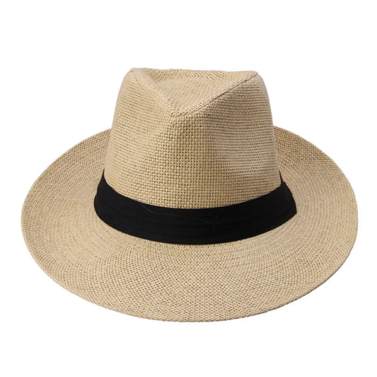Unisex Wide Brim Straw Panama Hat