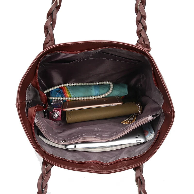 Women's Vintage Tassel Leather Tote Bag
