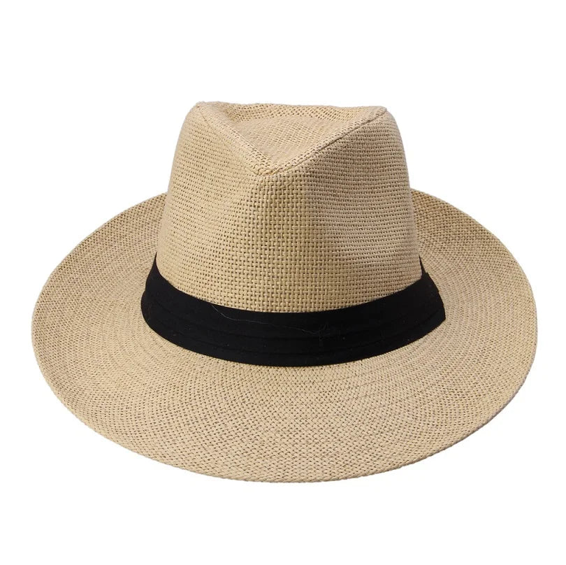 Unisex Wide Brim Straw Panama Hat