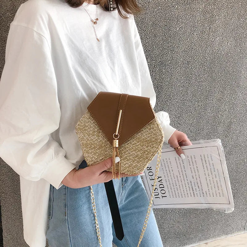 Rattan Woven Bohemian Shoulder Bag