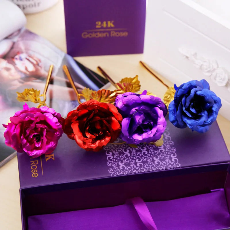 Golden Rose Flower Valentine Wedding Decor