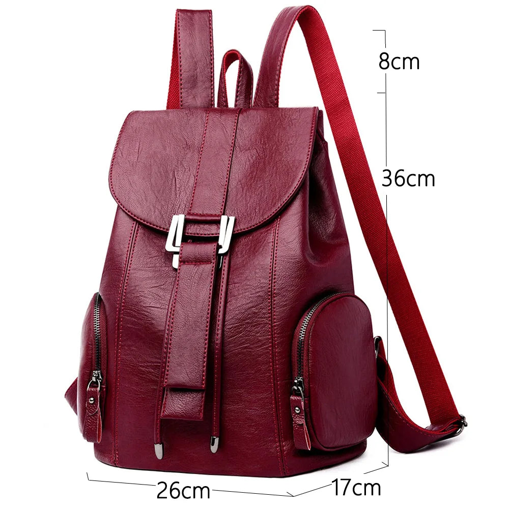 Large Leather Women Backpack