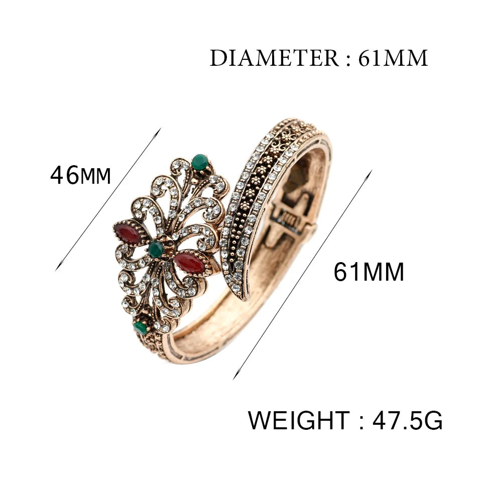 Women's Antique Gold Cuff Bangle Bracelet