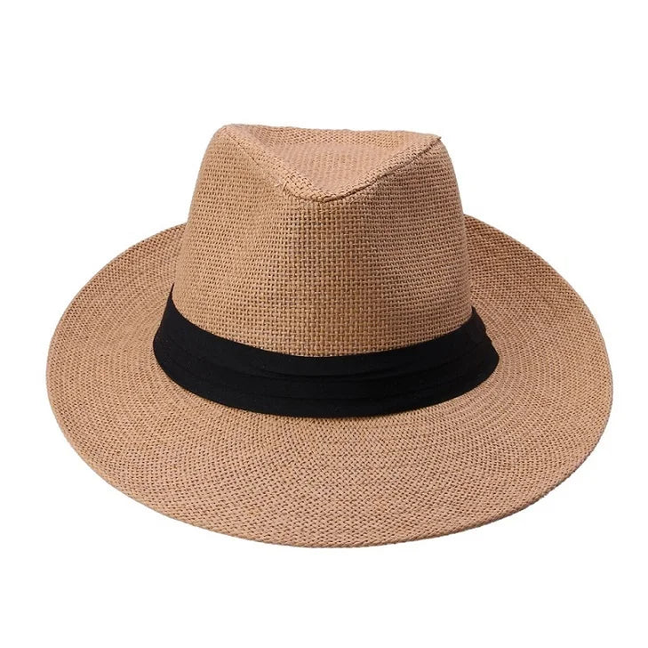 Unisex Wide Brim Straw Panama Hat