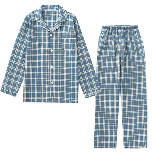 Cotton Plaid Men Pajama Set