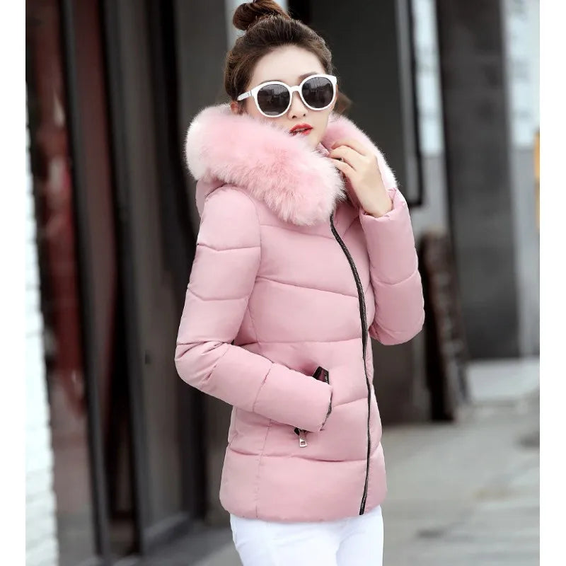Elegant Faux Fur Women Parka