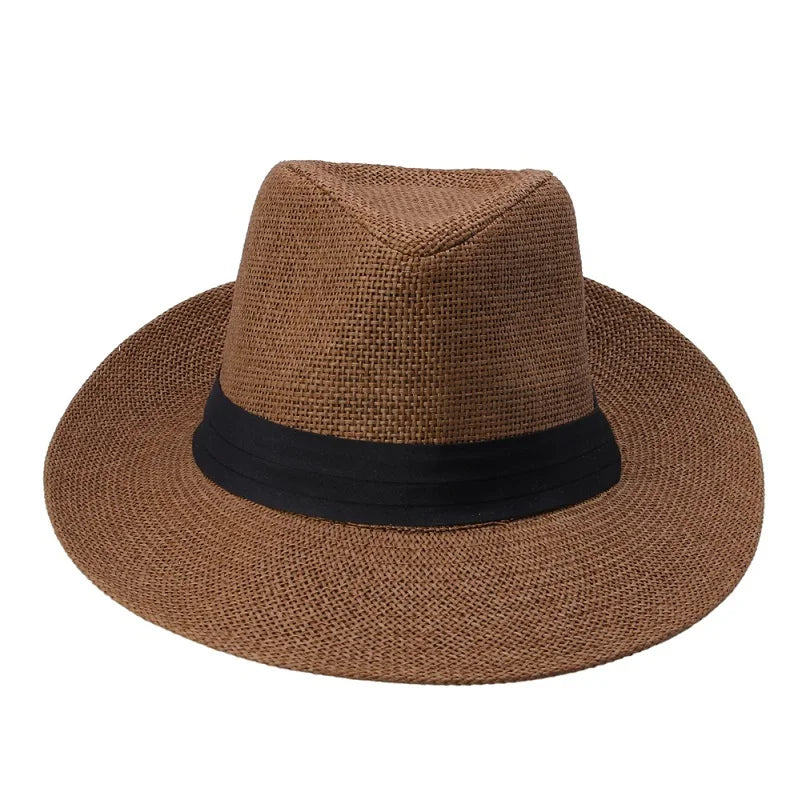 Unisex Wide Brim Straw Panama Hat