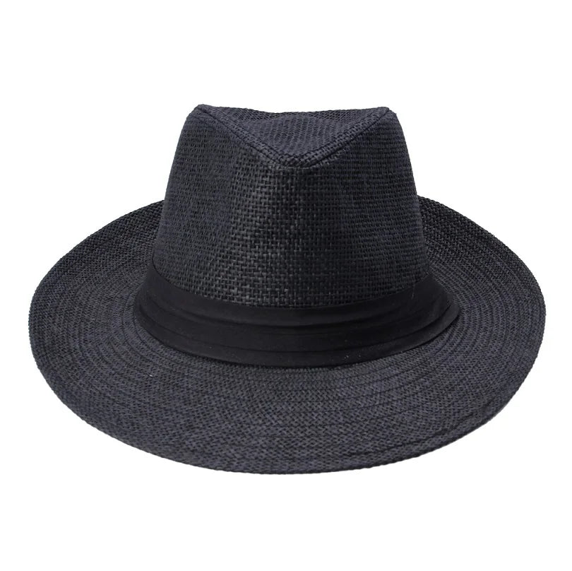 Unisex Wide Brim Straw Panama Hat