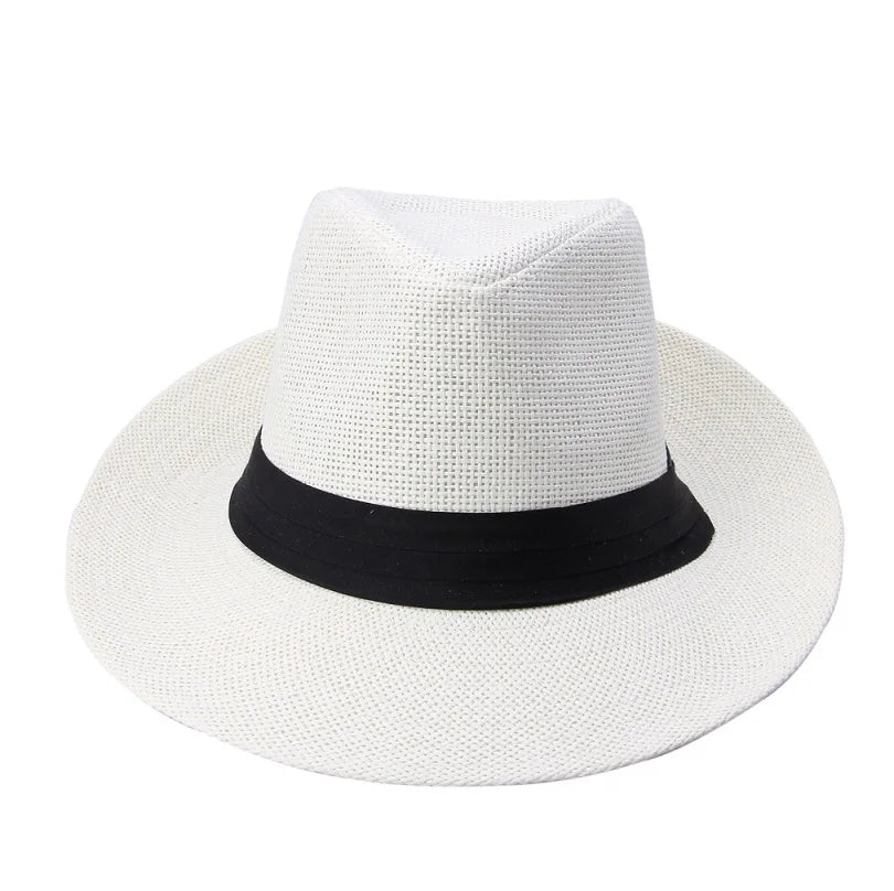 Unisex Wide Brim Straw Panama Hat